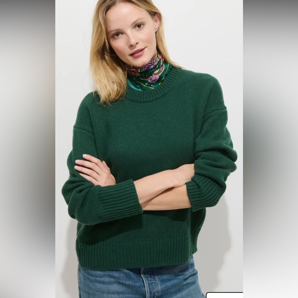 ALEX MILL Nottinghill Merino Wool Blend Sweater Medium Green NWT - Picture 2 of 7